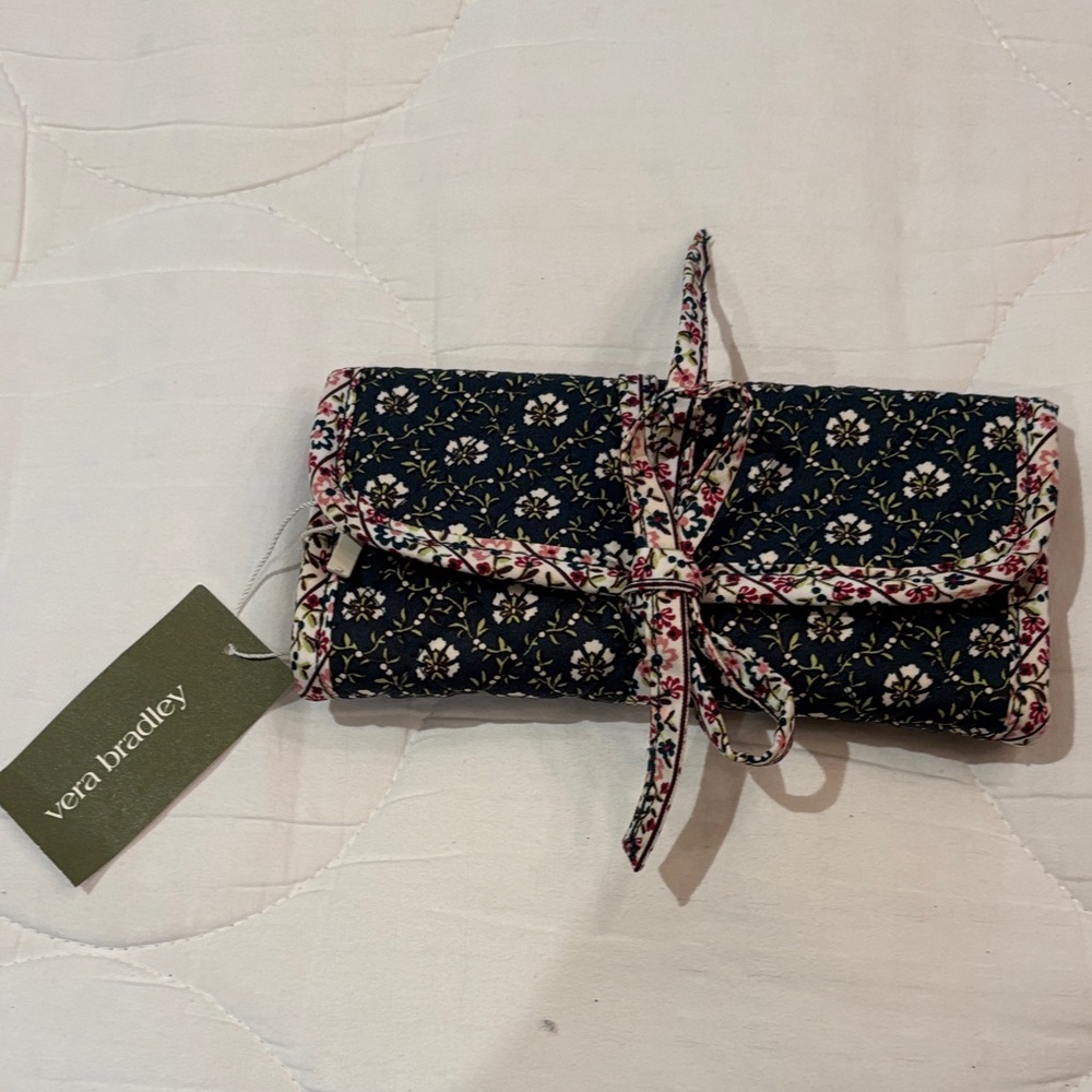 Vera Bradley Navy and Pink Floral Clutch